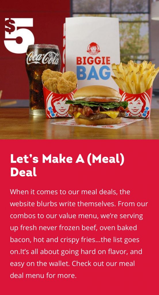 Wendys Meal Deals
